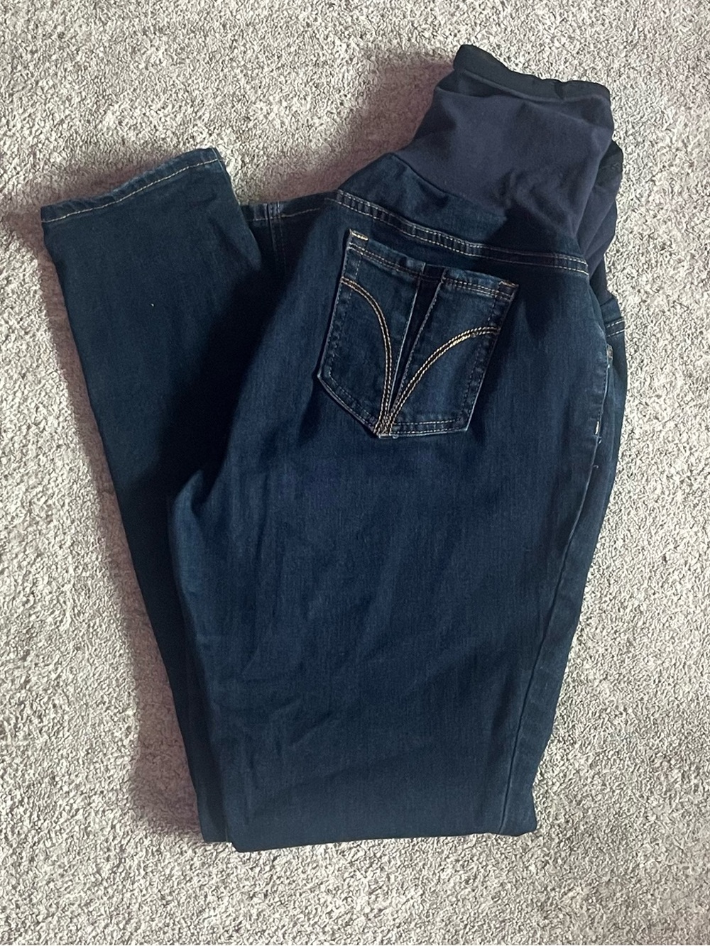 Motherhood Bounceback Collection Maternity Dark Blue Jeggings with Stretch Panel